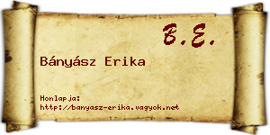 Bányász Erika névjegykártya